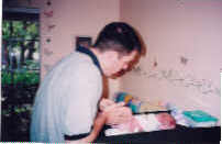  [ Anson and Dad changing diapers ] 